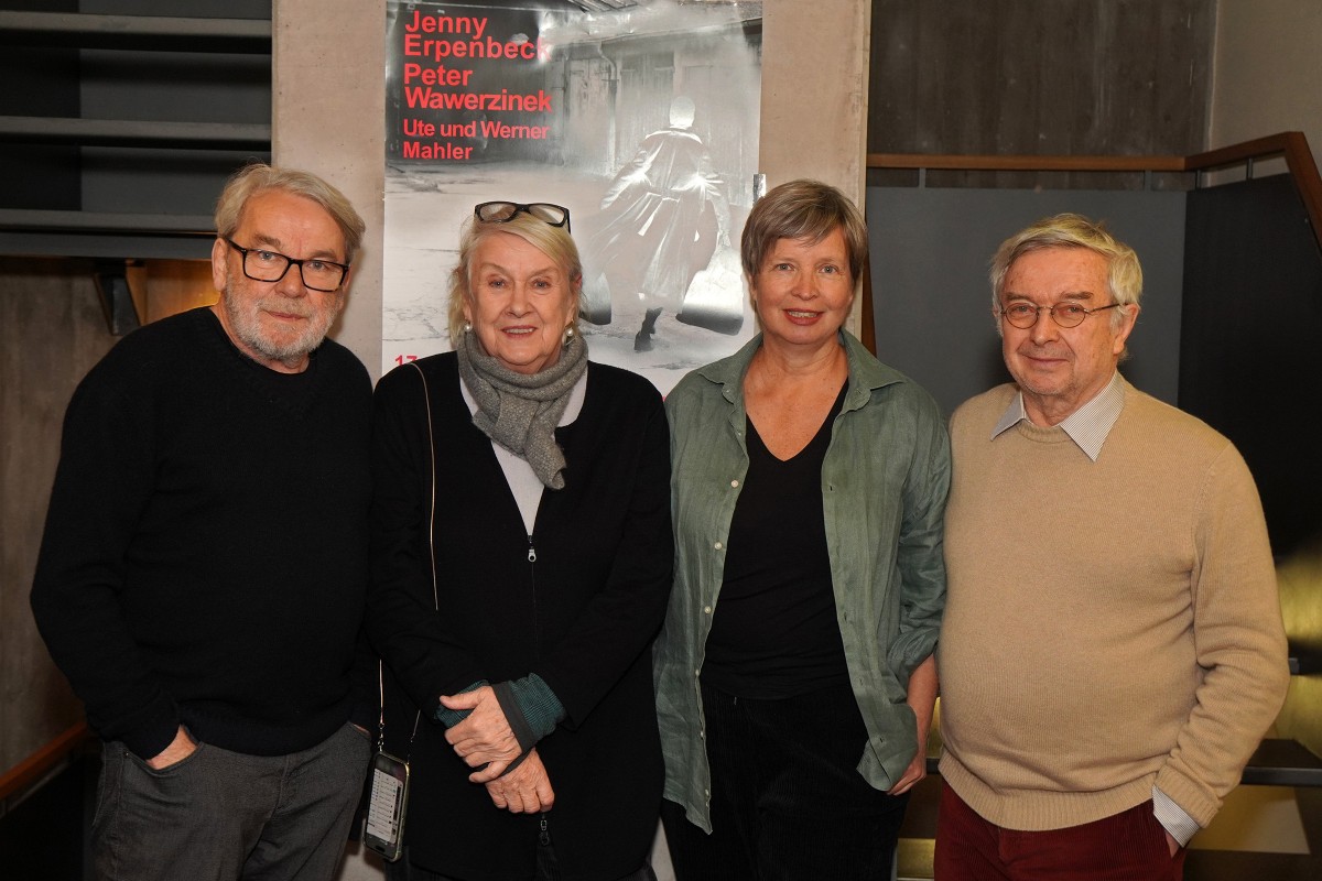 Ute und Werner Mahler, Jenny Erpenbeck und Reinhard Müller als Gäste bei der 38. Tübinger Poetik-Dozentur.